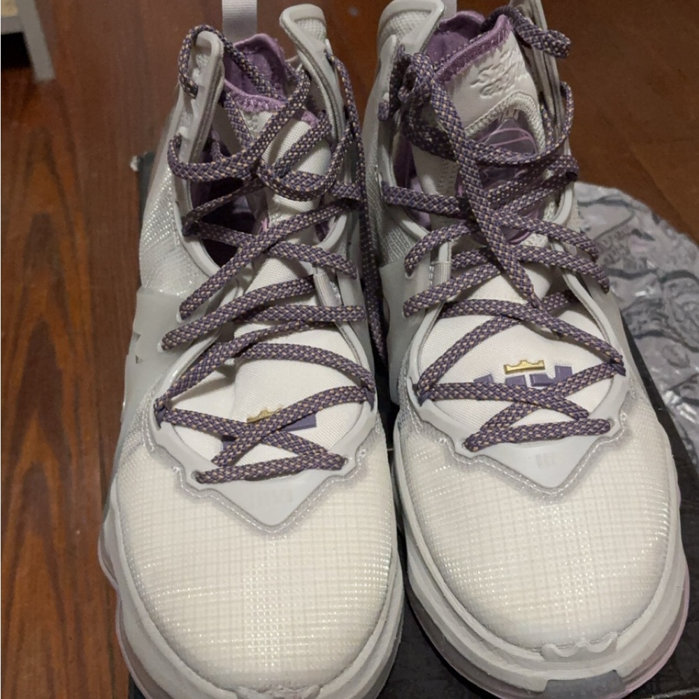 lebron xix purple and white